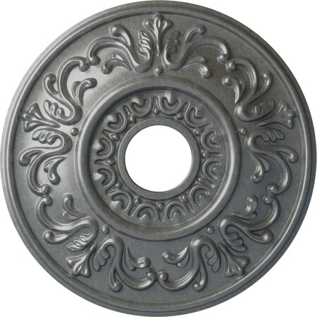 Ekena Millwork Valletta Ceiling Medallion (Fits Canopies up to 3 1/2"), 18"OD x 3 1/2"ID x 1"P, Platinum CM18VLPLS